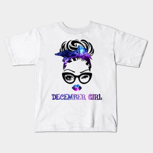 December Girl Galaxy Kids T-Shirt